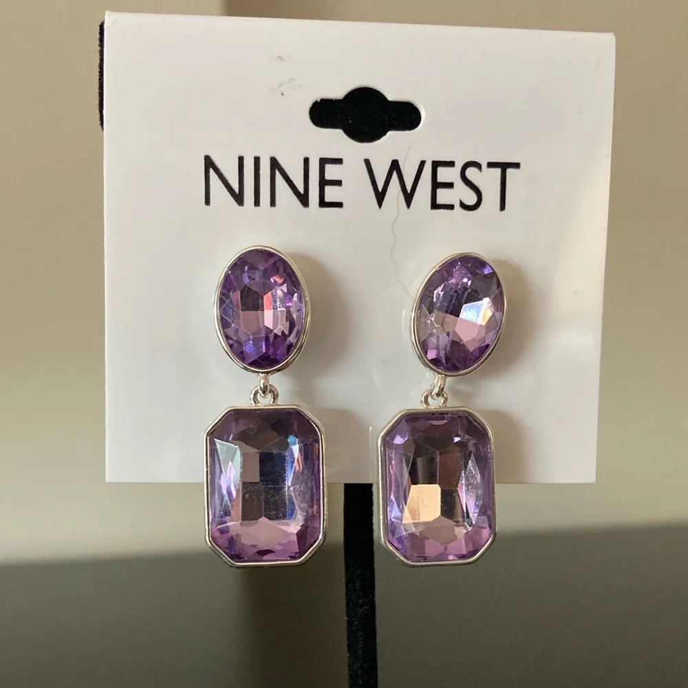 Nine West Lavender Gemstone Earrings - Picture 1 of 1